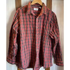 Vintage Sears The Mens Store Button Up Shirt Men’s XXL Red Plaid